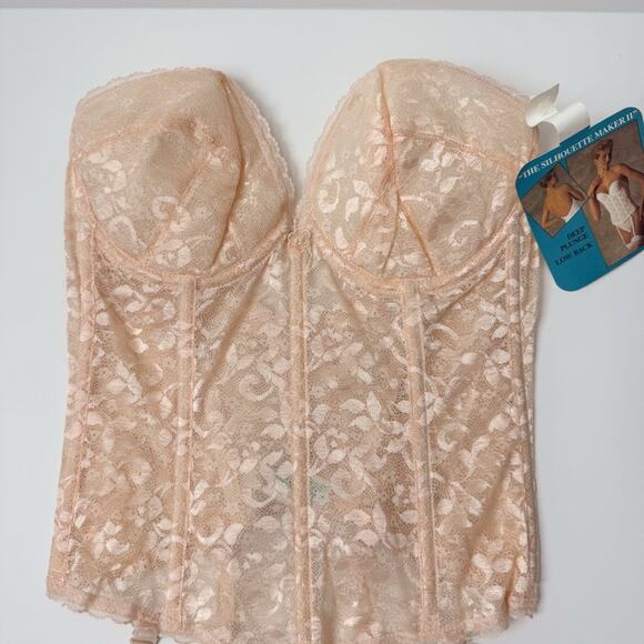 Carnival Vintage Deadstock Corset Peachy Nude Lace NWT 34D - Picture 2 of 9